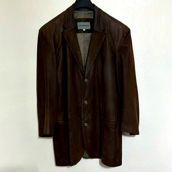 Johnston & Murphy Other - Johnson and Murphy Man’s Leather Jacket, Dark Brown Color, Size 46.